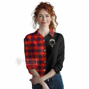 Abernethy Tartan Women's Casual Shirt with Family Crest and Half Of Me Style