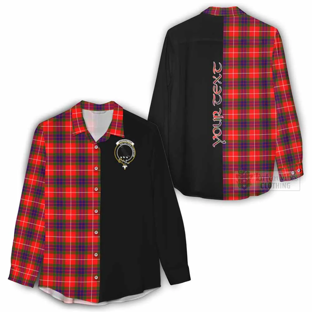 Abernethy Tartan Women's Casual Shirt with Family Crest and Half Of Me Style