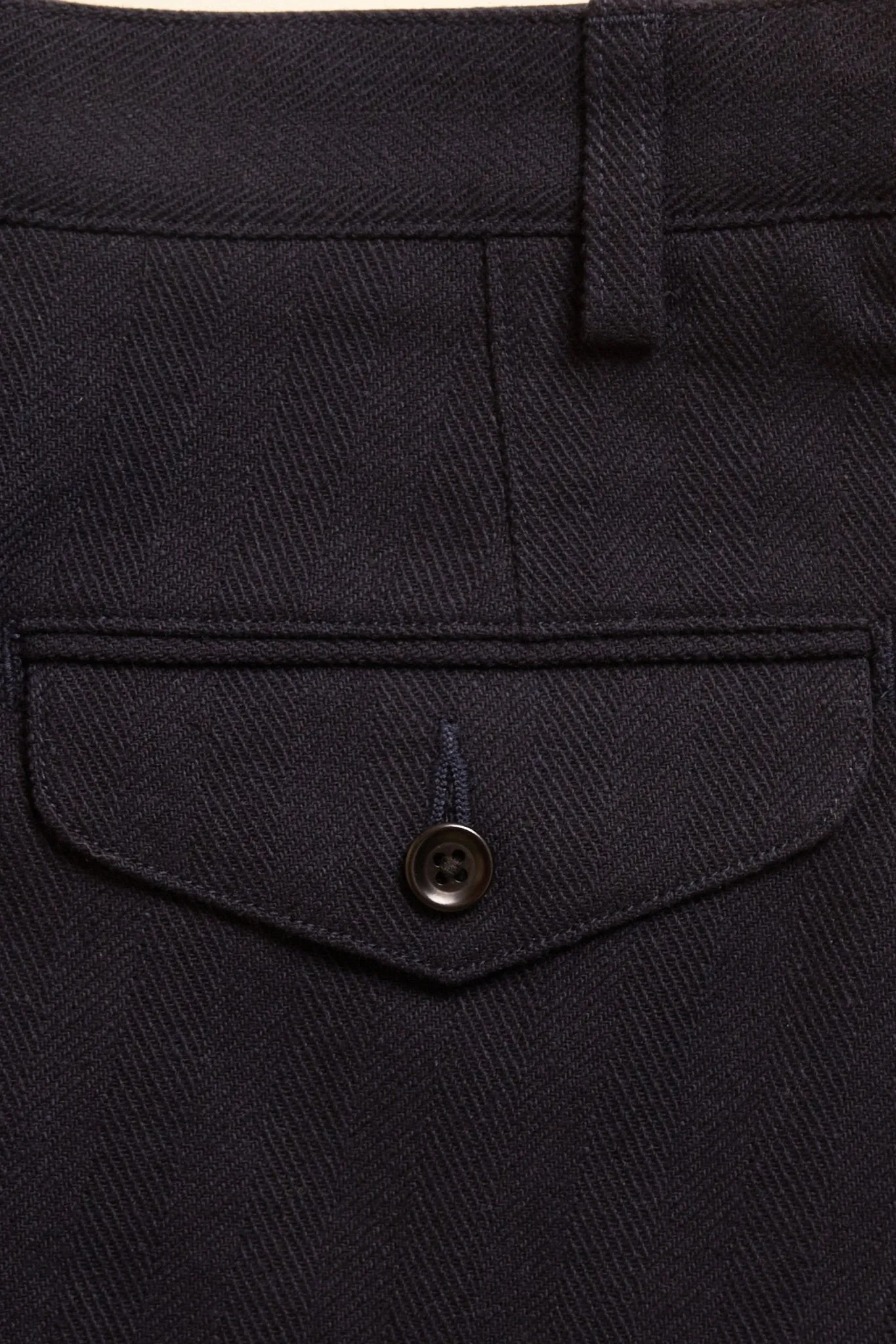 Addict Clothes Single Pleated Herringbone Army Trousers - Navy