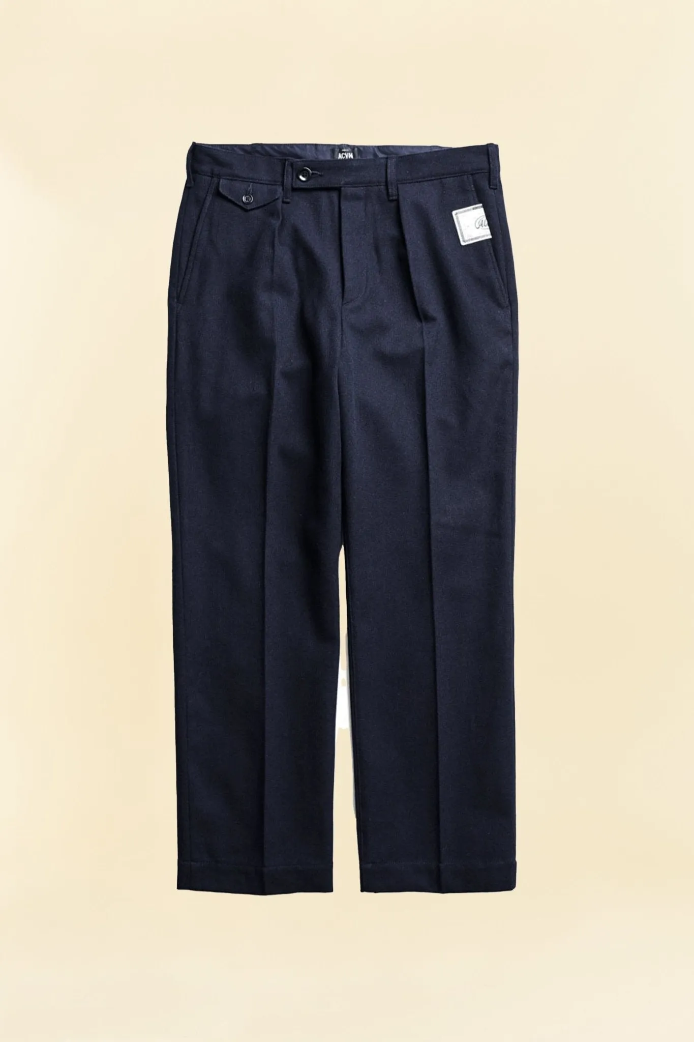 Addict Clothes Single Pleated Herringbone Army Trousers - Navy