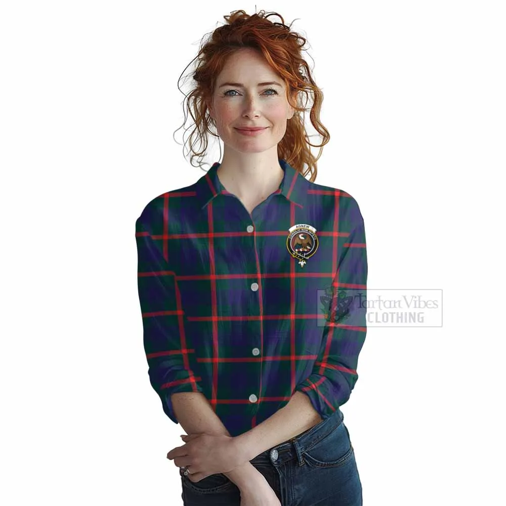 Agnew Tartan Women's Casual Shirt with Family Crest DNA In Me Style