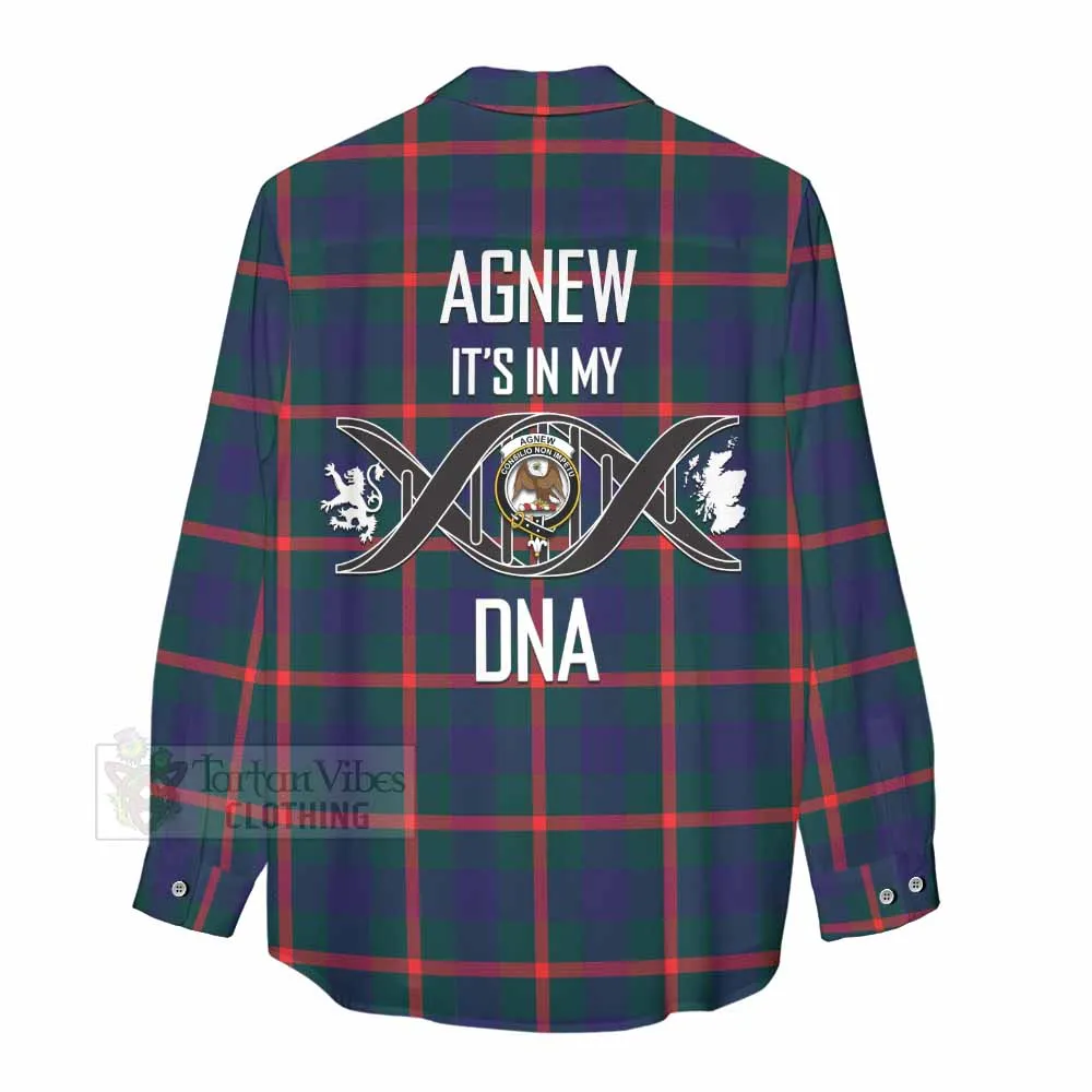 Agnew Tartan Women's Casual Shirt with Family Crest DNA In Me Style