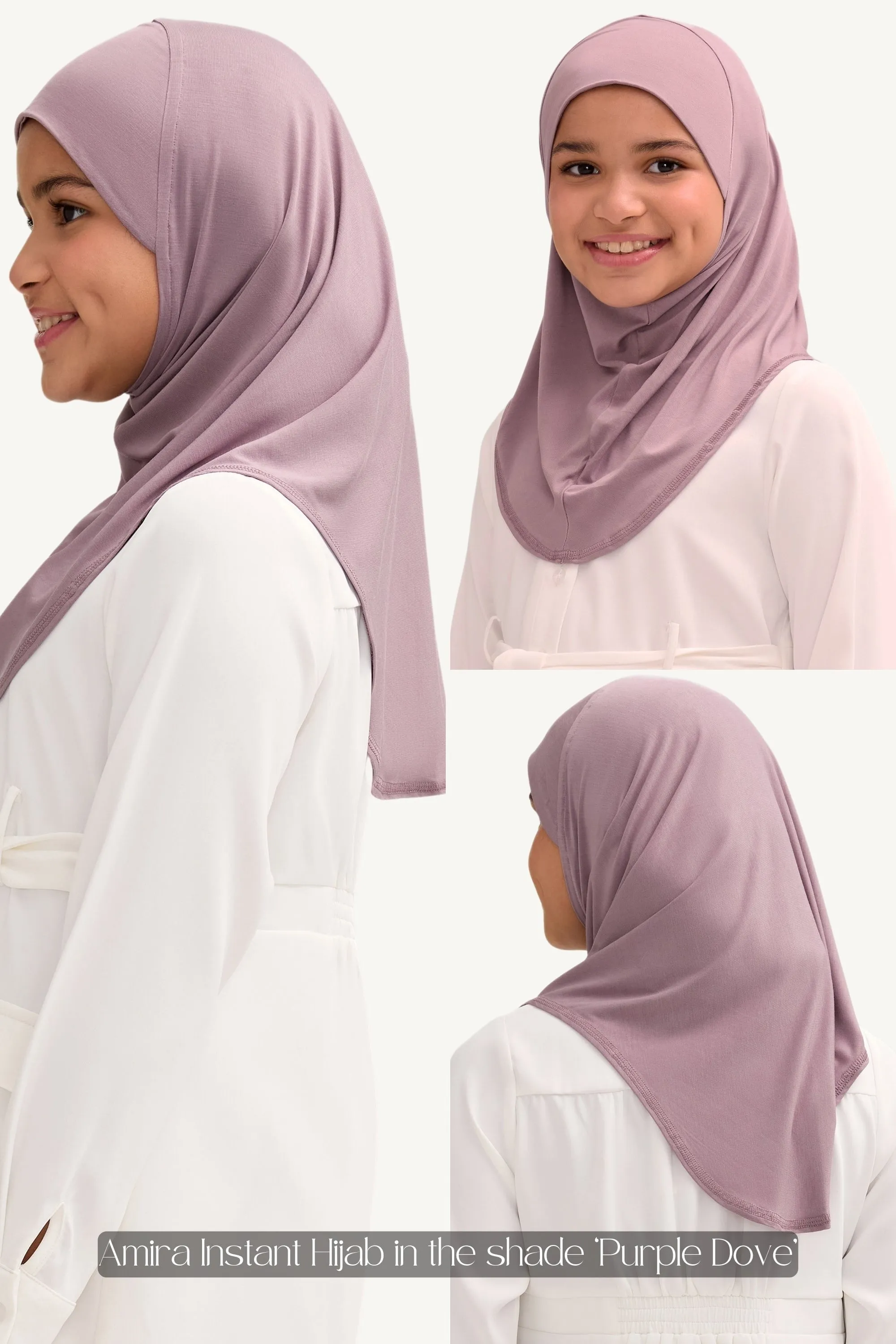 Amira Bamboo Jersey Instant Hijab - Petal Pink (Girls)