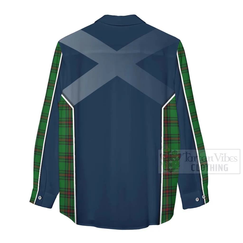 Anstruther Tartan Women's Casual Shirt with Family Crest and Scottish Thistle Vibes Sport Style