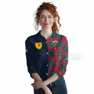 Auchinleck (Affleck) Tartan Women's Casual Shirt Alba with Scottish Lion Royal Arm Half Style