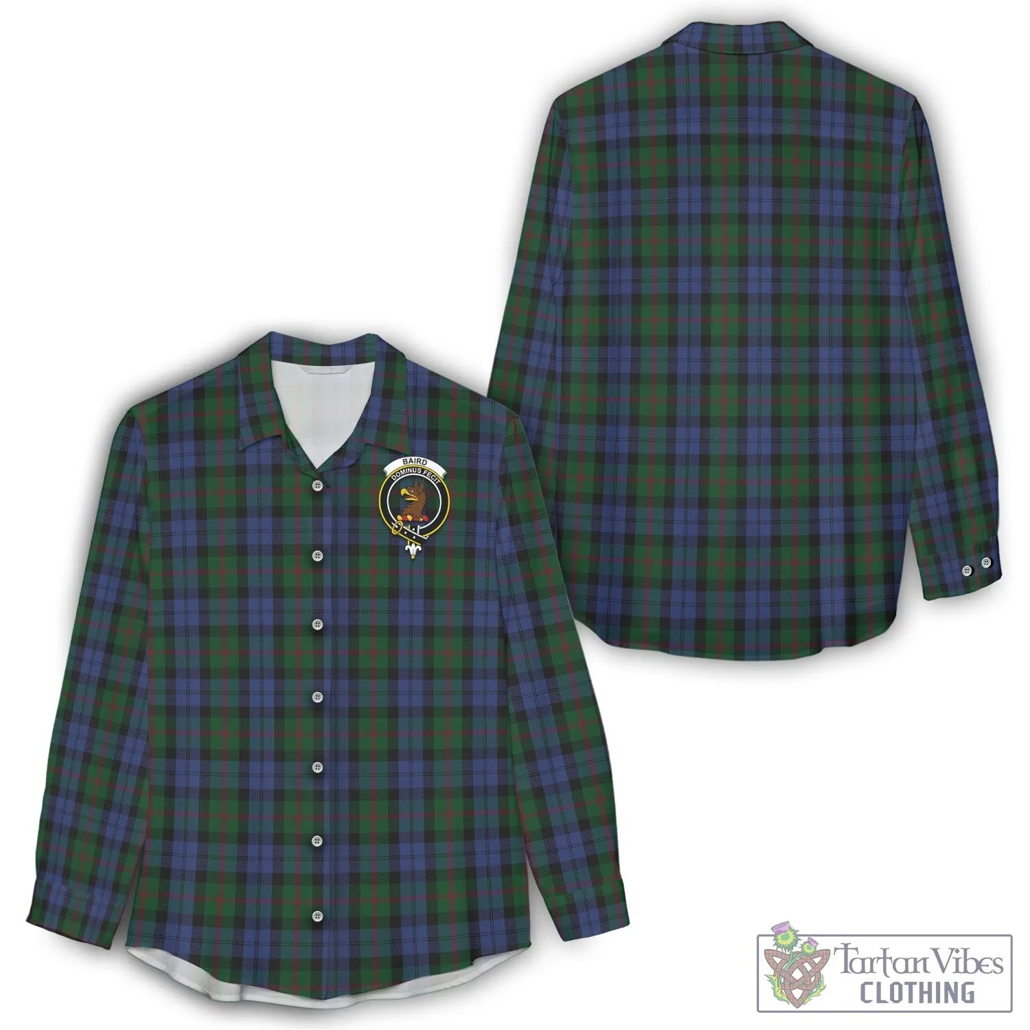 Baird Tartan Women's Casual Shirt with Family Crest