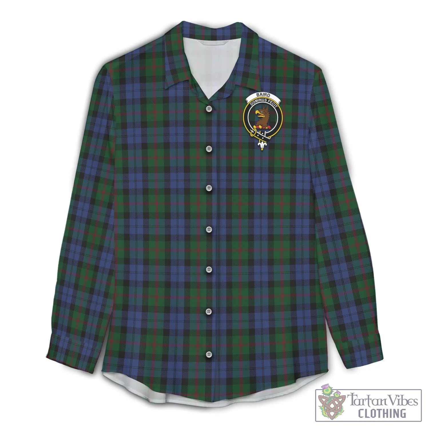 Baird Tartan Women's Casual Shirt with Family Crest