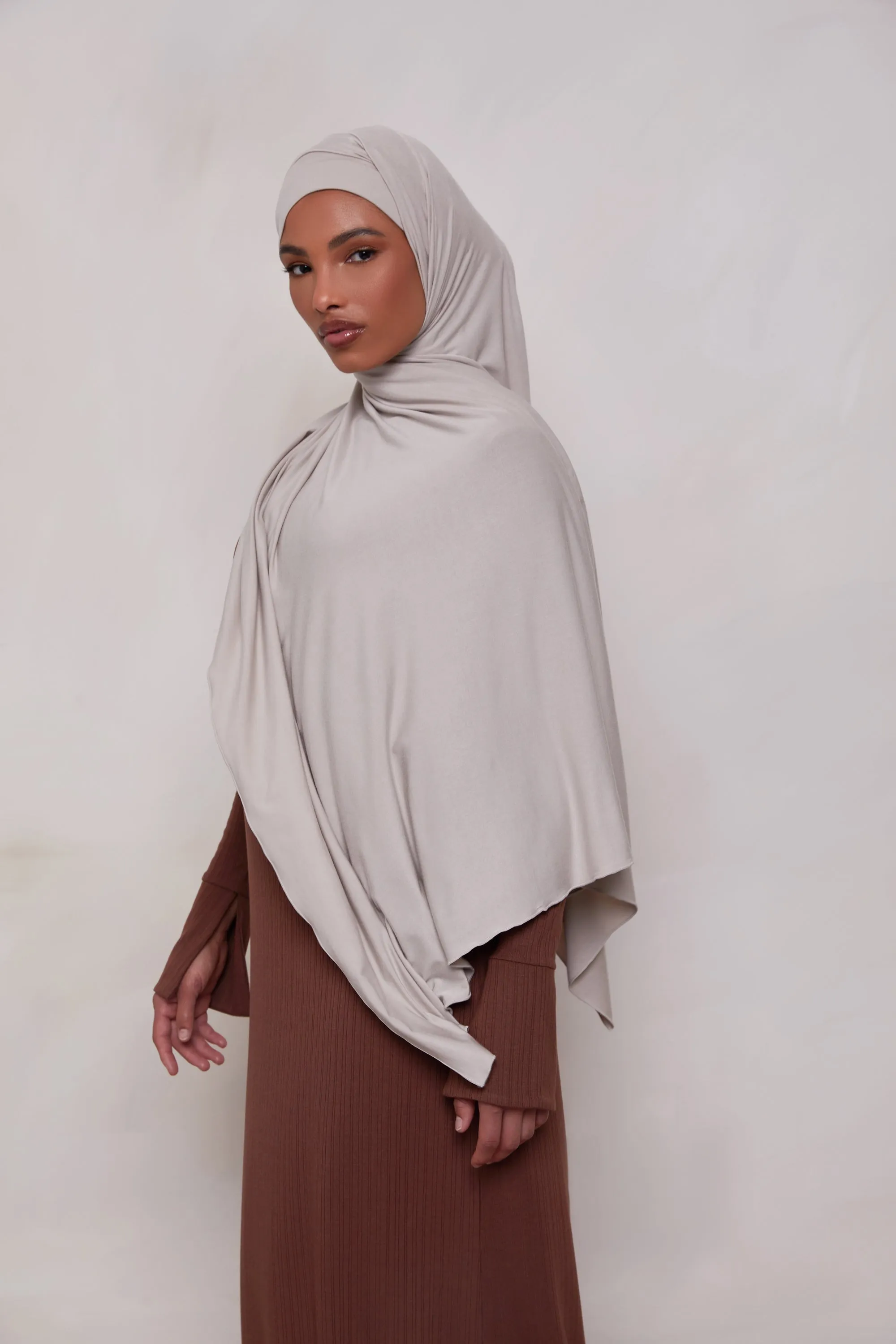 Bamboo Jersey Hijab - Cloud