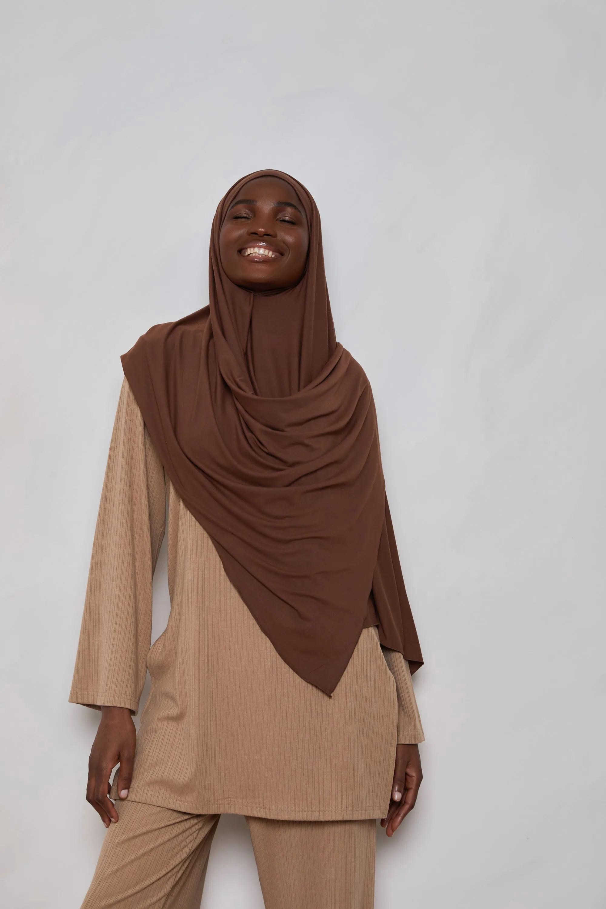 Bamboo Jersey Hijab - Cocoa Brown