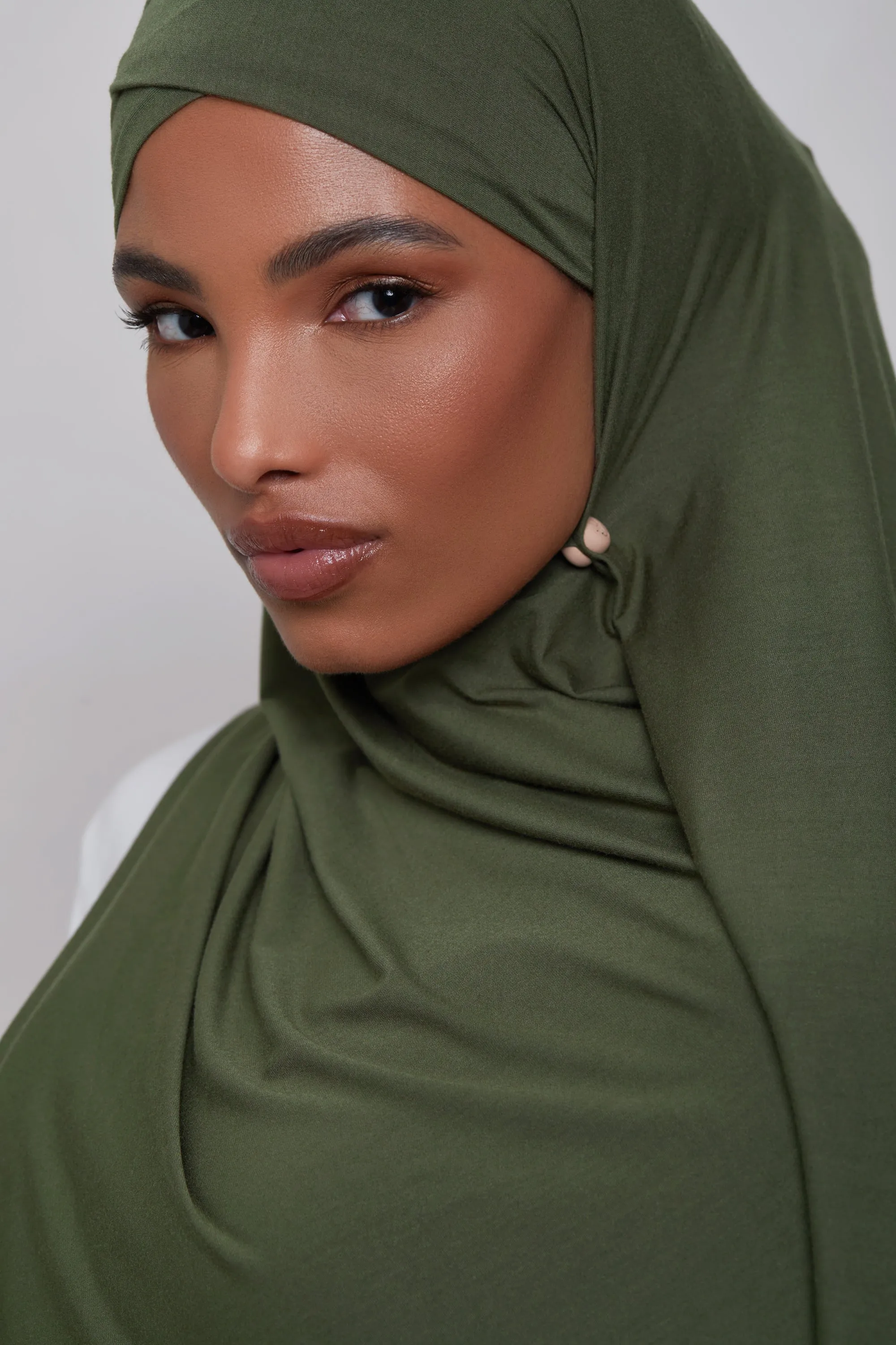 Bamboo Jersey Hijab - Dark Olive