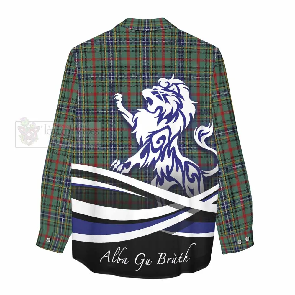 Bisset Tartan Women's Casual Shirt with Alba Gu Brath Regal Lion Emblem