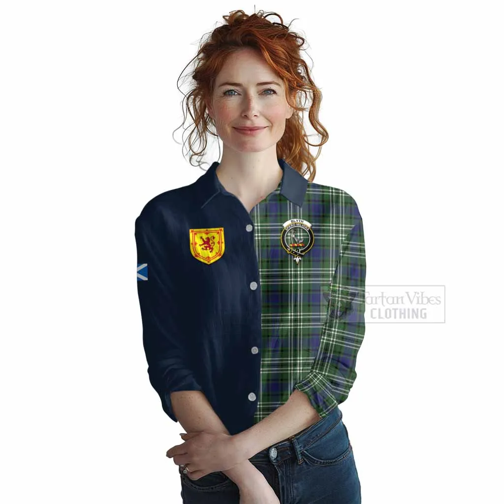 Blyth Tartan Women's Casual Shirt Alba with Scottish Lion Royal Arm Half Style