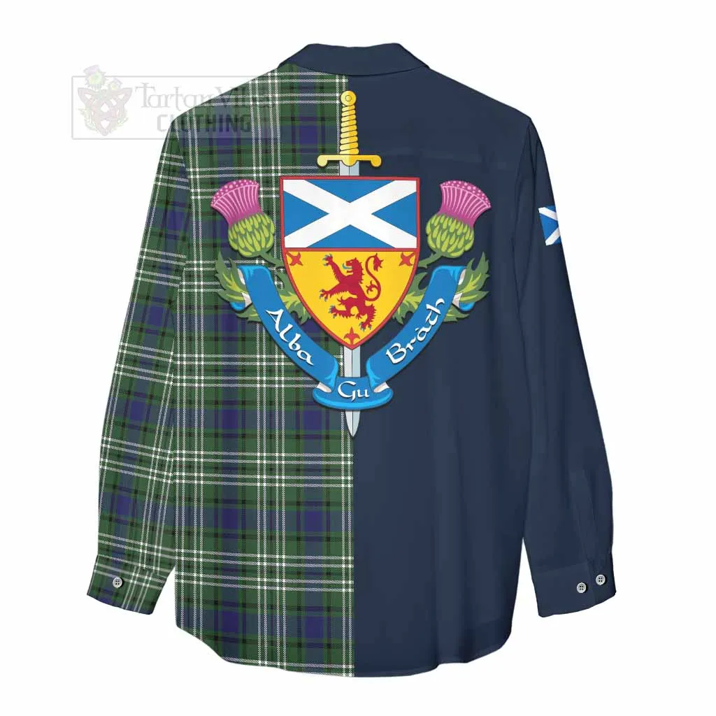 Blyth Tartan Women's Casual Shirt Alba with Scottish Lion Royal Arm Half Style