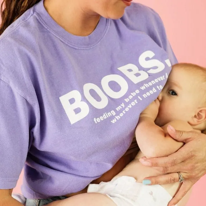 Boobs. Purple Tee