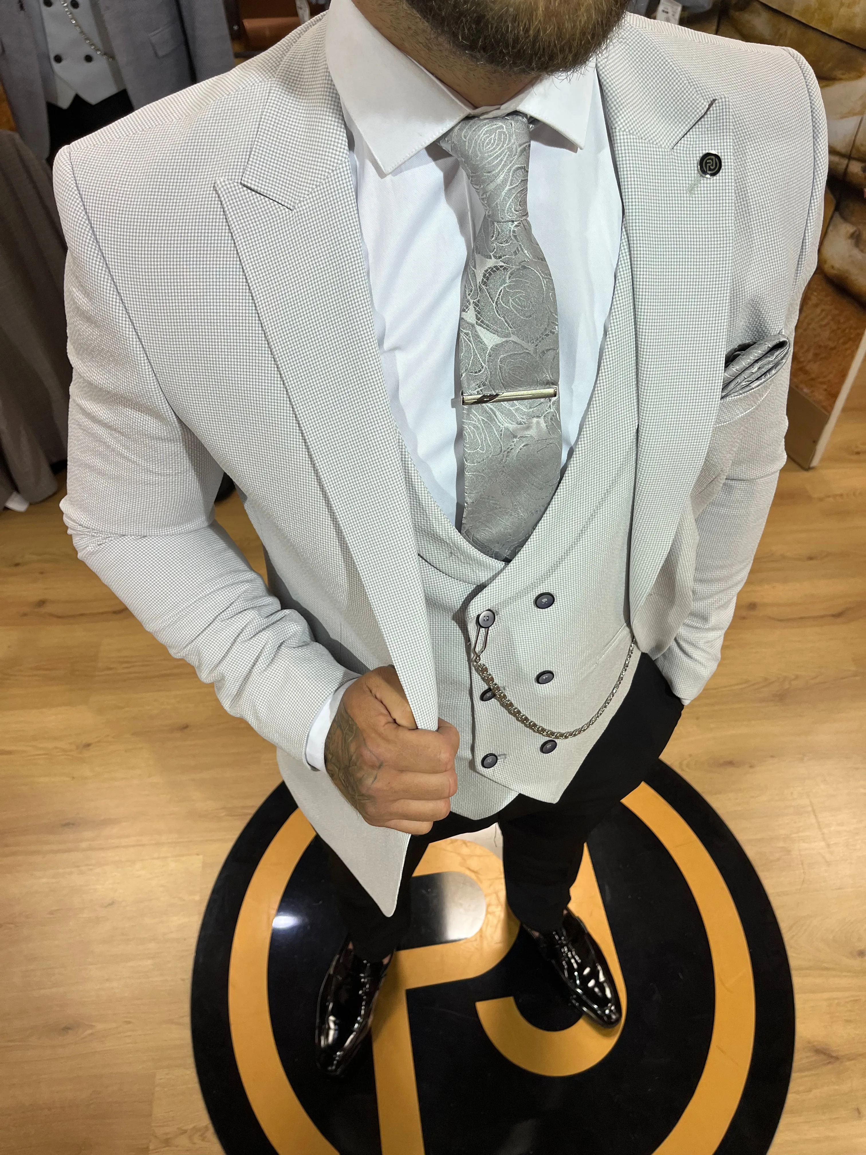 Borso - Light Grey 3 Piece Suit