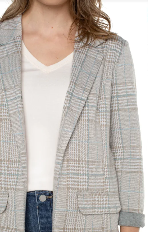 Boyfriend Blazer - Oatmeal Turquoise