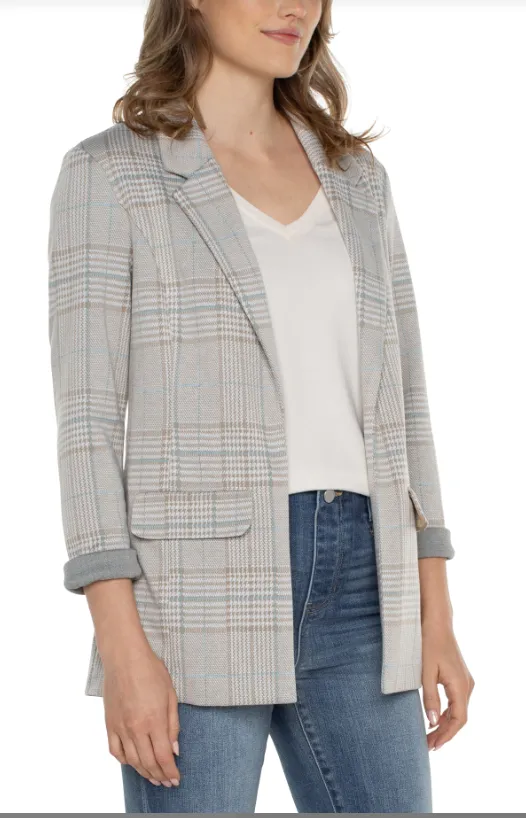 Boyfriend Blazer - Oatmeal Turquoise