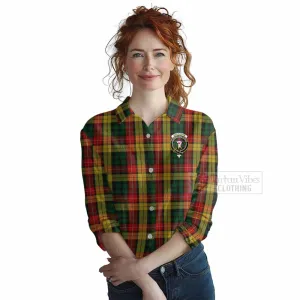 Buchanan Tartan Women's Casual Shirt with Family Crest DNA In Me Style