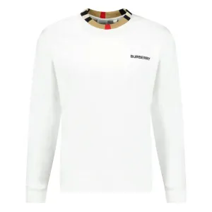 BURBERRY JARRAD CREW NECK SWEATSHIRT WHITE