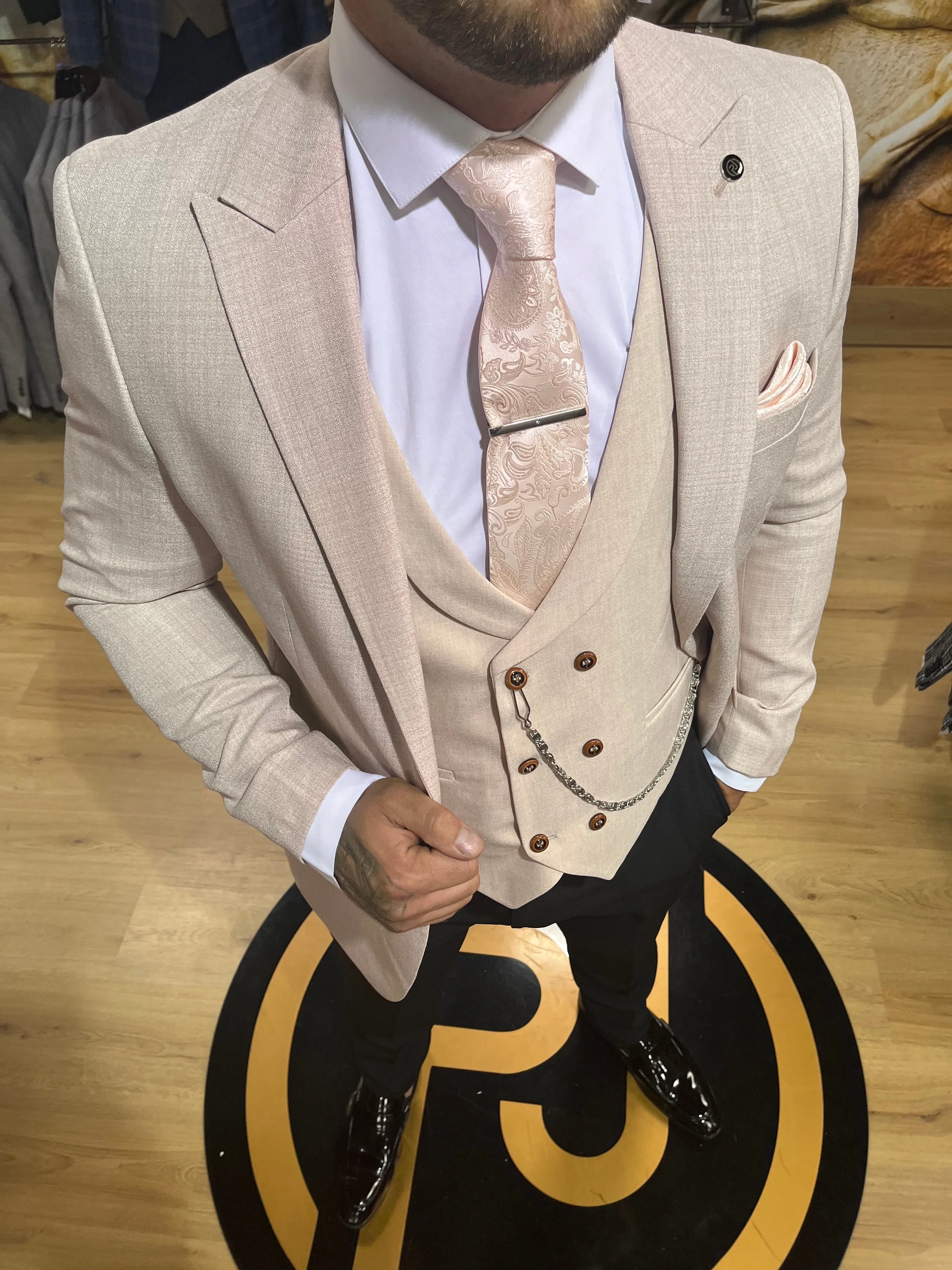 Cali - Light Peach 3 Piece Suit