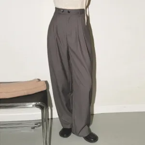 Casual Loose Wide Leg Pants For Women High Waist Solid Minimalist Trousers Female Autumn Clothes Korean Fashion