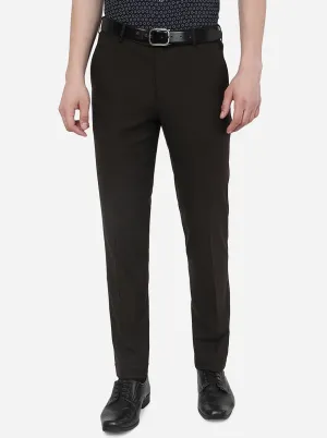 Coffee Brown Solid Slim Fit Formal Trouser | JB Studio