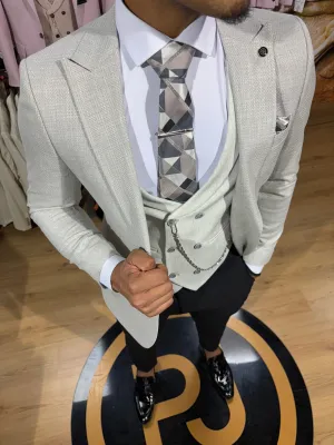 Cosmopolitan - Light Grey/Stone 3 Piece Suit