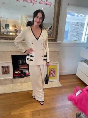 Cream Chanel Pantsuit (Size 10)