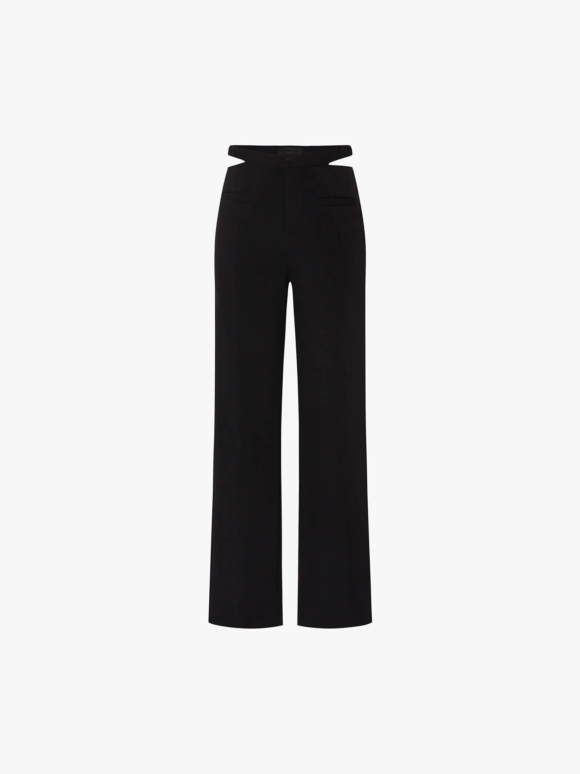 Cutout Waist Straight Pants