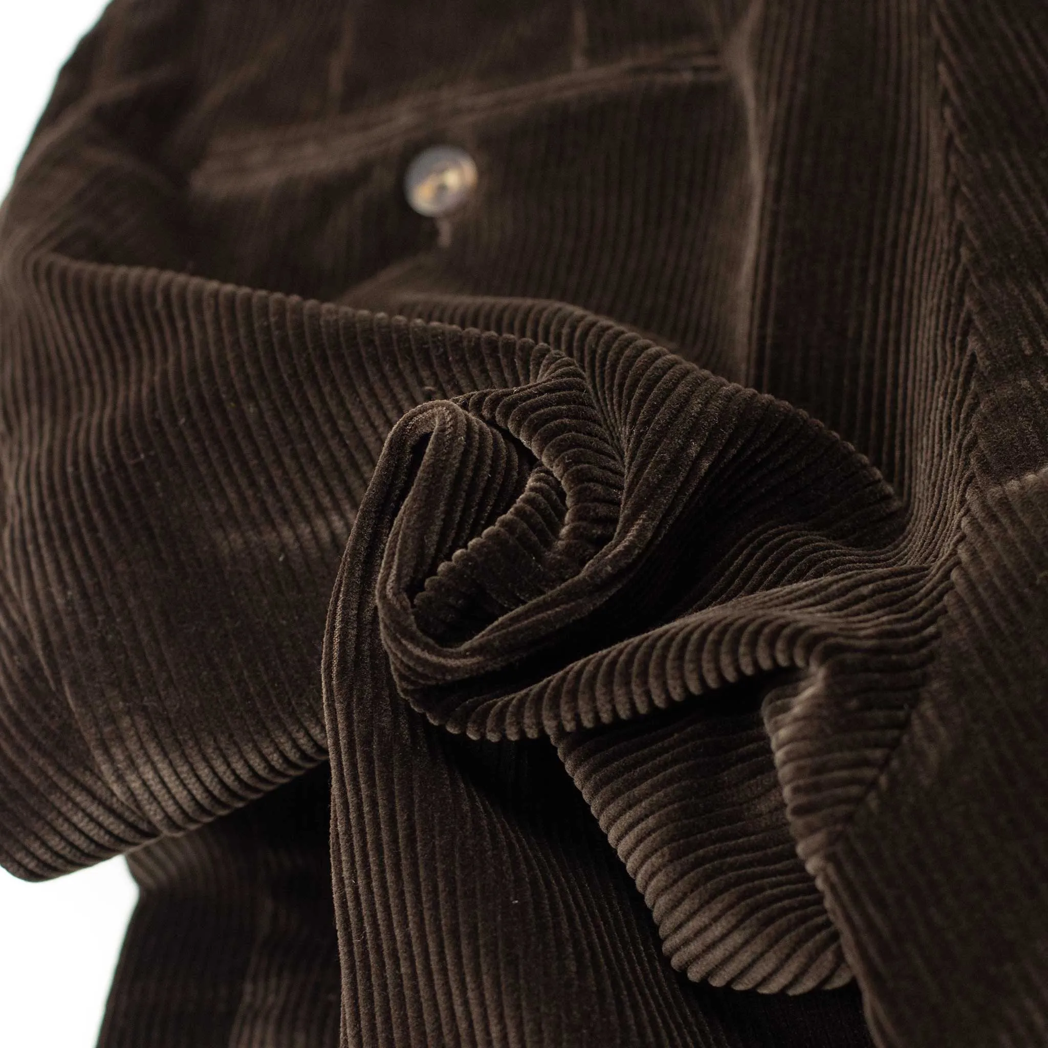 Exclusive Brooklyn double-pleated high-rise wide trousers in chocolate brown heavy cotton corduroy