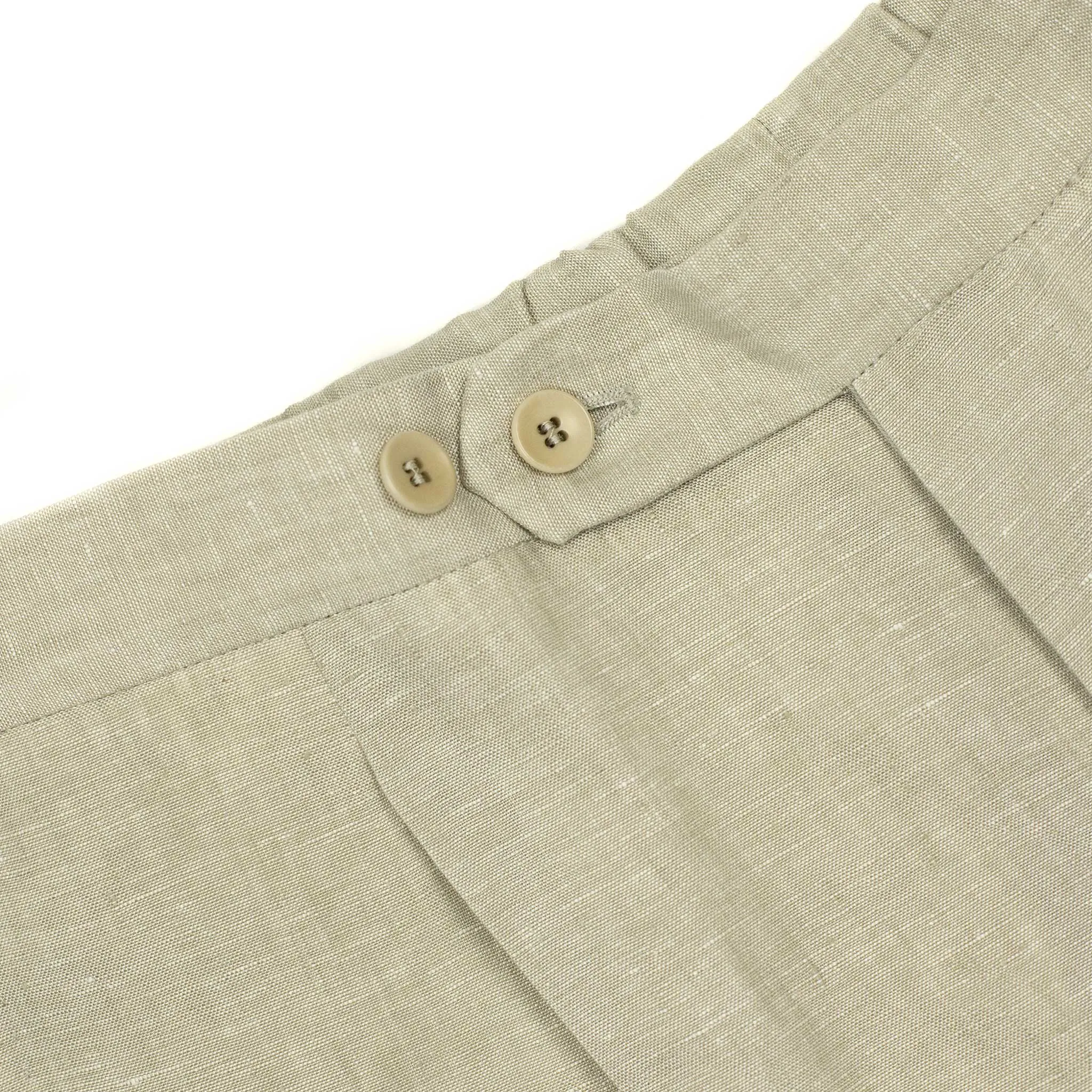 Exclusive pleated easy pants in oatmeal linen