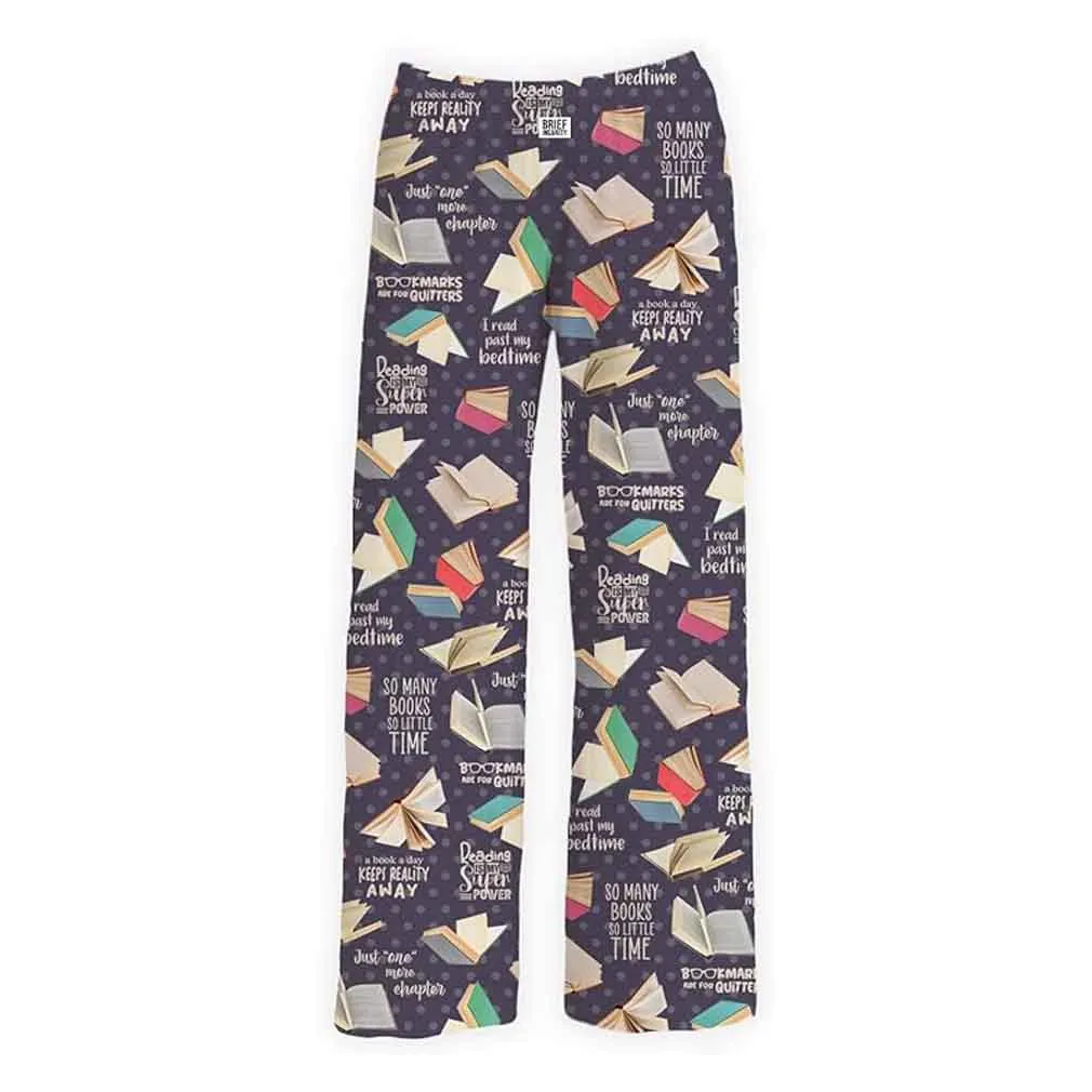 F Brief Insanity "Book Pattern" Unisex Print Lounge Pant w/ Pockets, #7321P