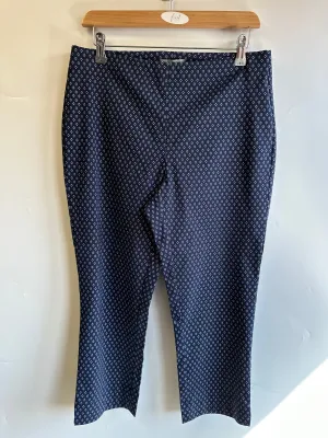 First Avenue 18 Navy Blue Diamond Slim Fit Crop Trouser - 2412