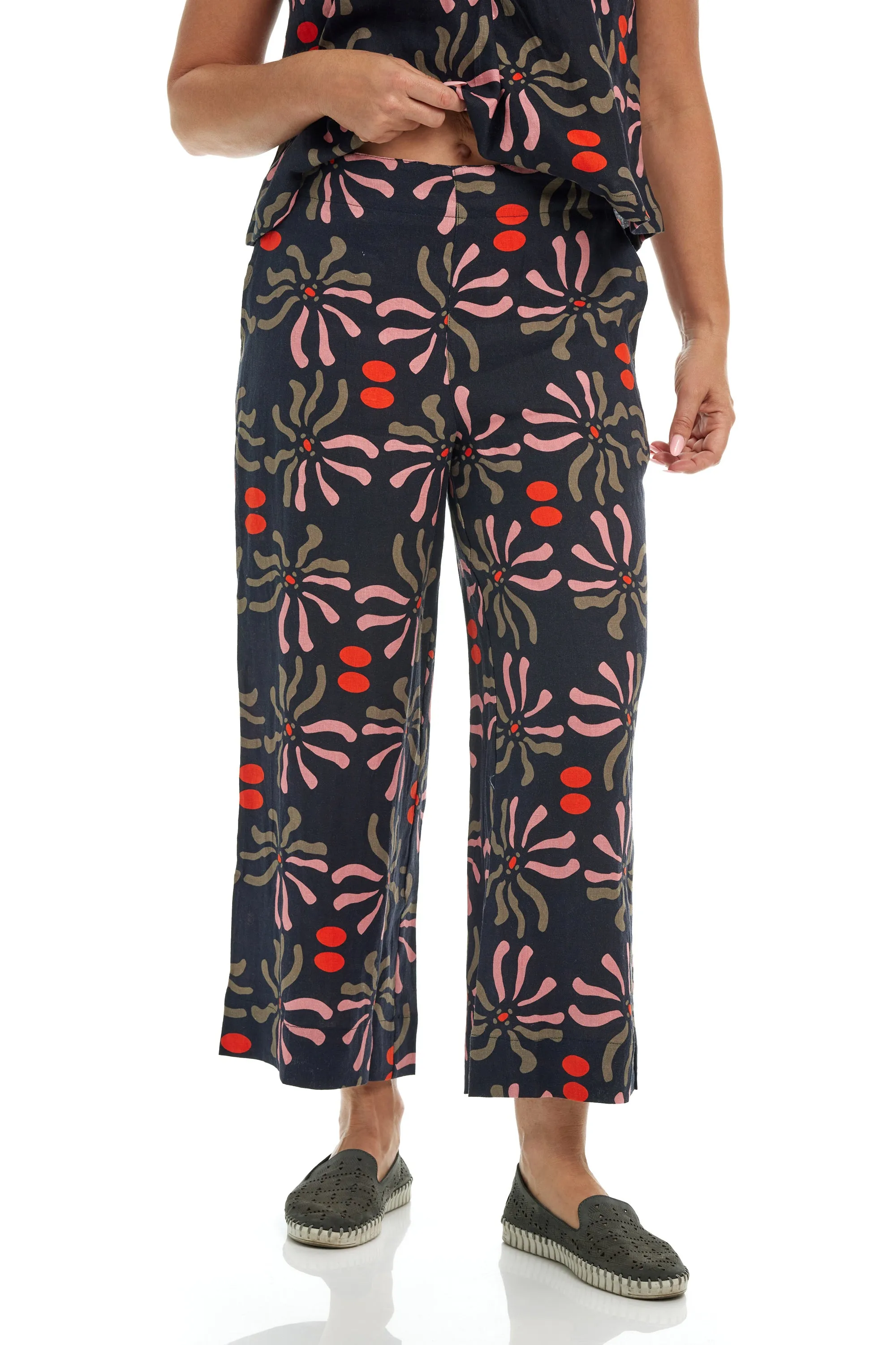 Floral Burst Linen Pant