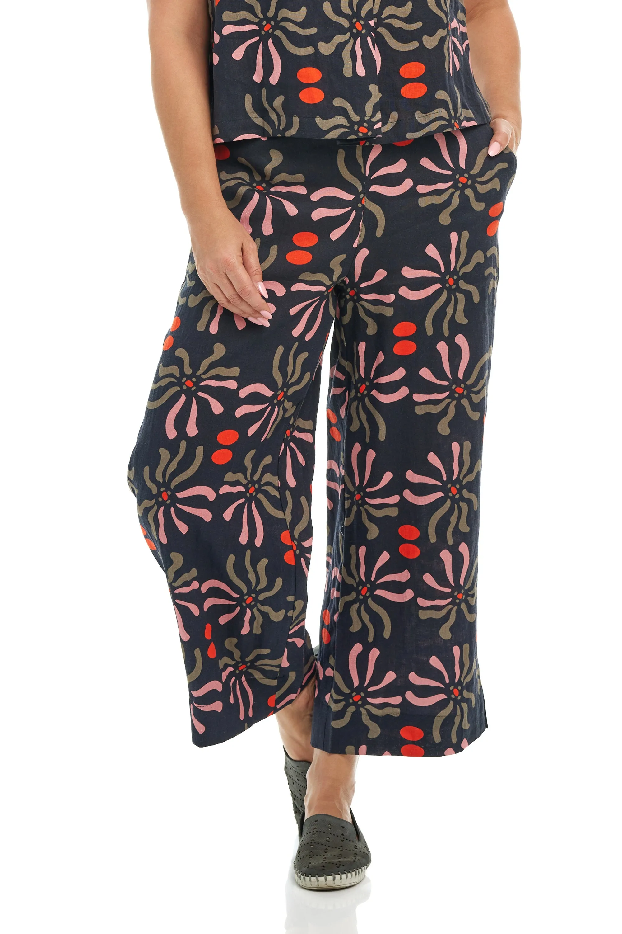 Floral Burst Linen Pant