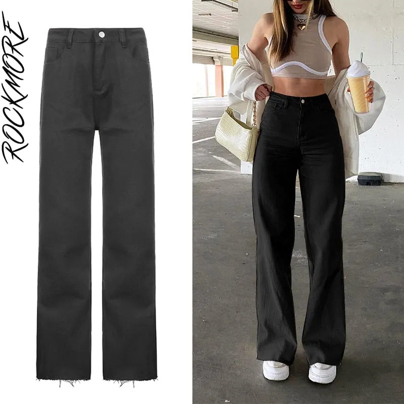 Graduation Gifts Brown Vintage Baggy Jeans Women 90s Streetwear Pockets Wide Leg Cargo Pants Low Waist Straight Denim Trousers 2021