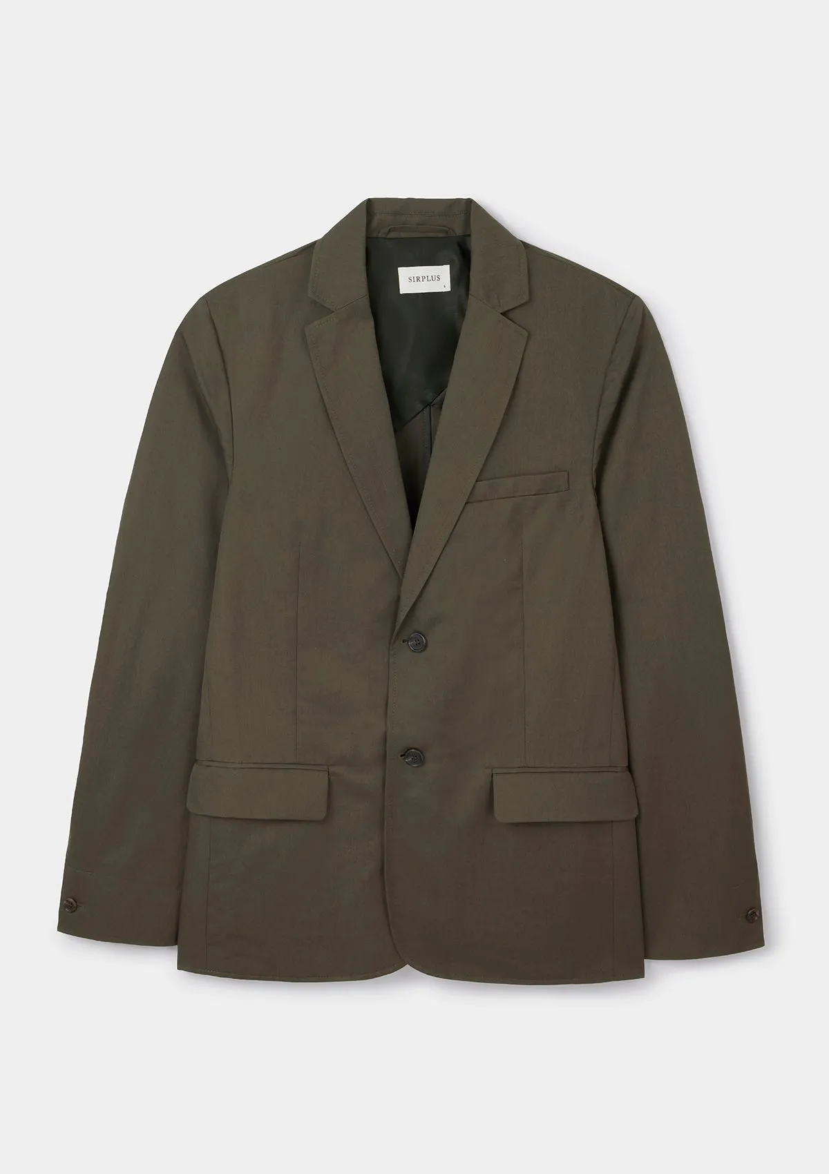 Green Cotton Linen Tailored Blazer