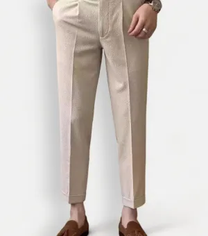 High-waist belt design trousers