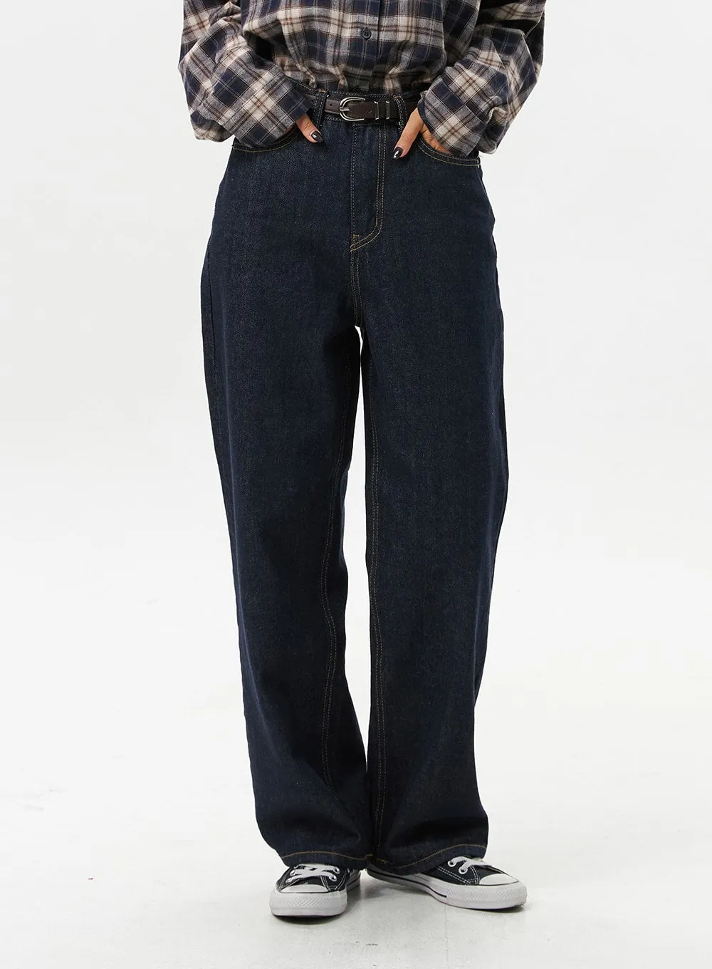 Indigo Wide Fit Pants OO312