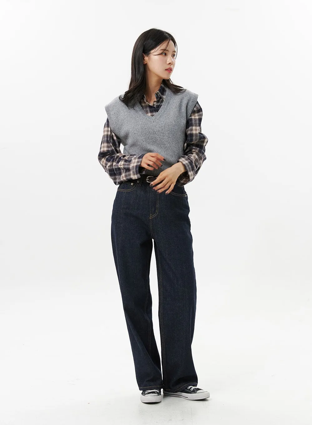 Indigo Wide Fit Pants OO312