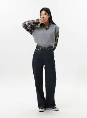 Indigo Wide Fit Pants OO312