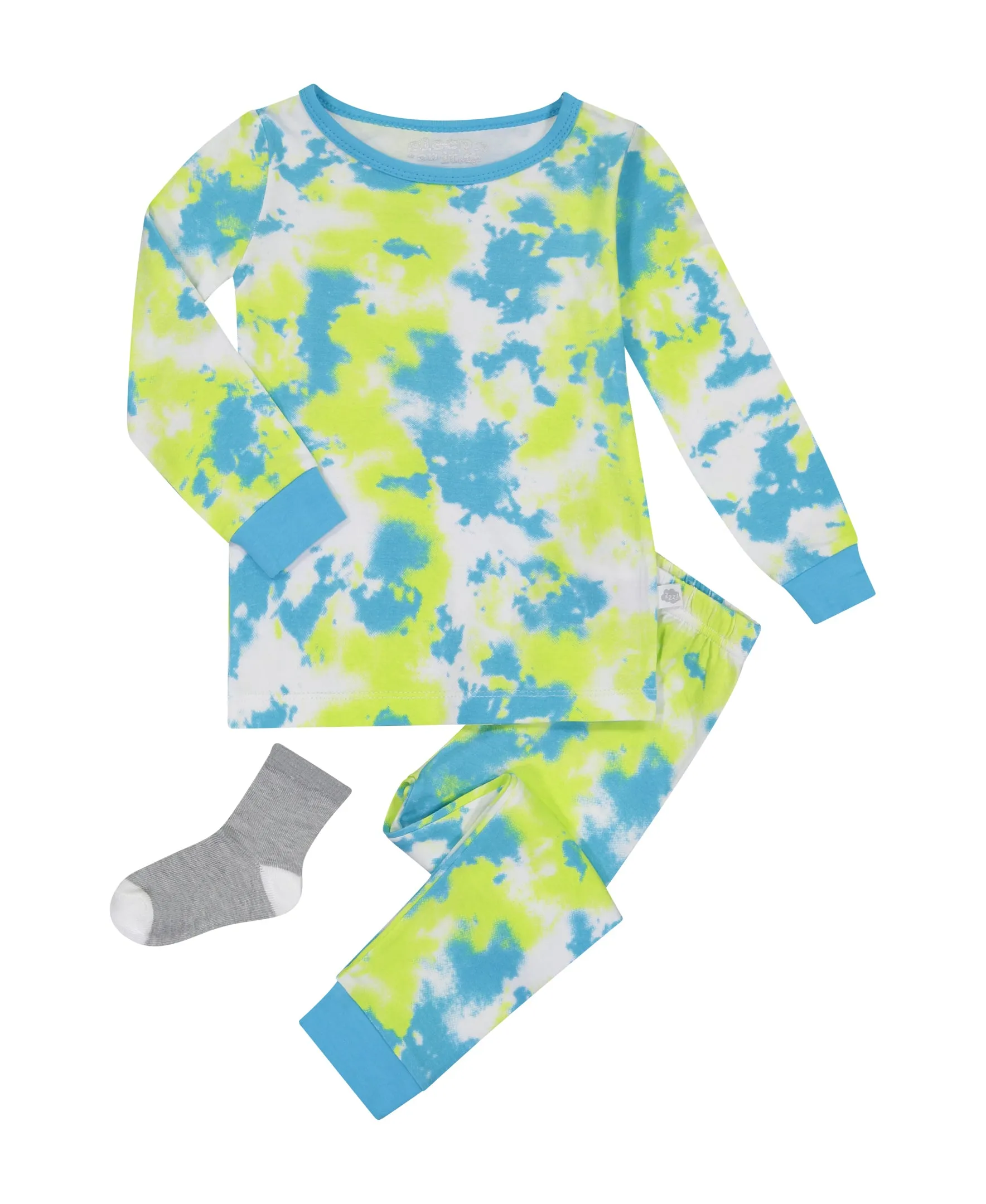 Infant/Toddler Boys Tie-Dye Snug Fit 2-Piece Pajama Sleep Set With Matching Socks