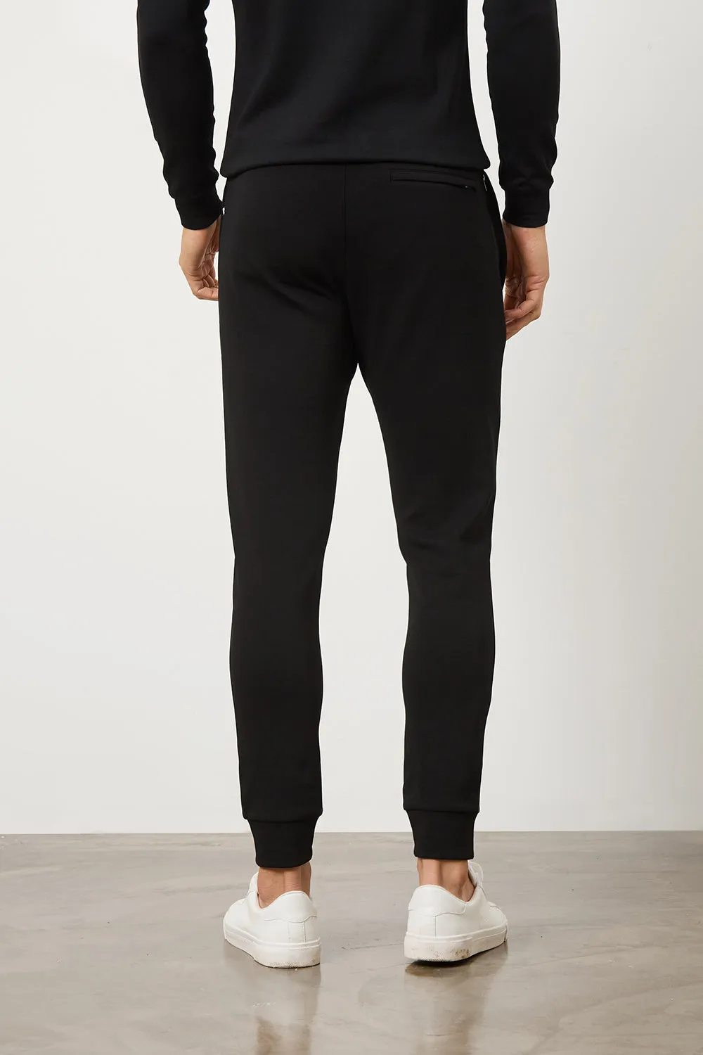 Interlock Sweat Jogger in Black