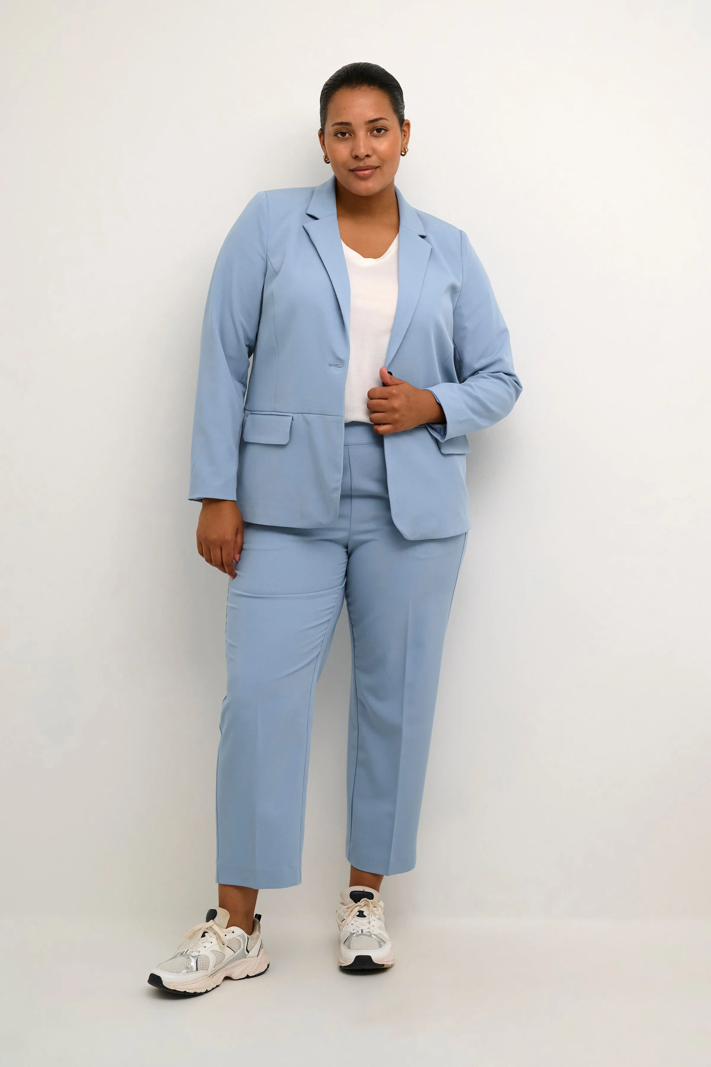 Kaffe Curve Sakira Blazer in Light Blue