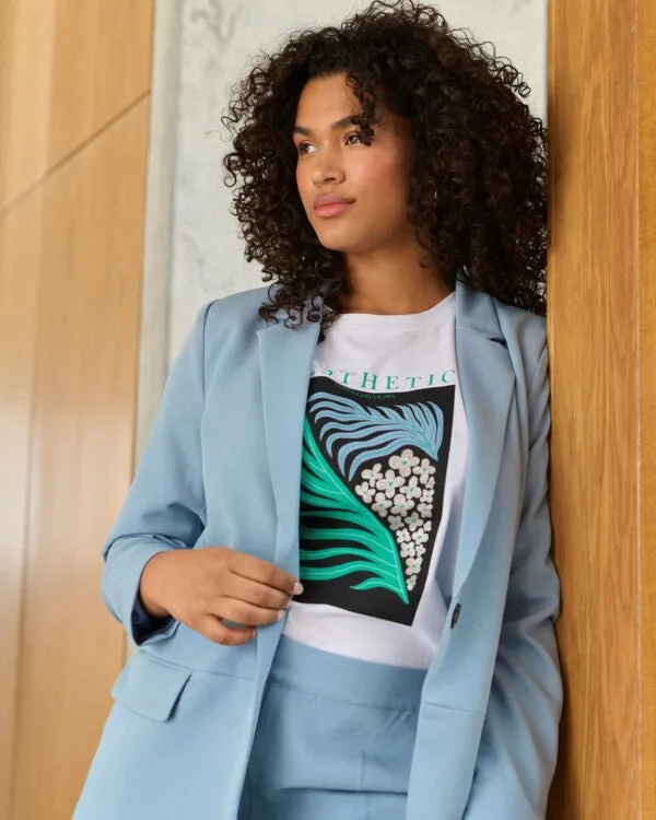 Kaffe Curve Sakira Blazer in Light Blue