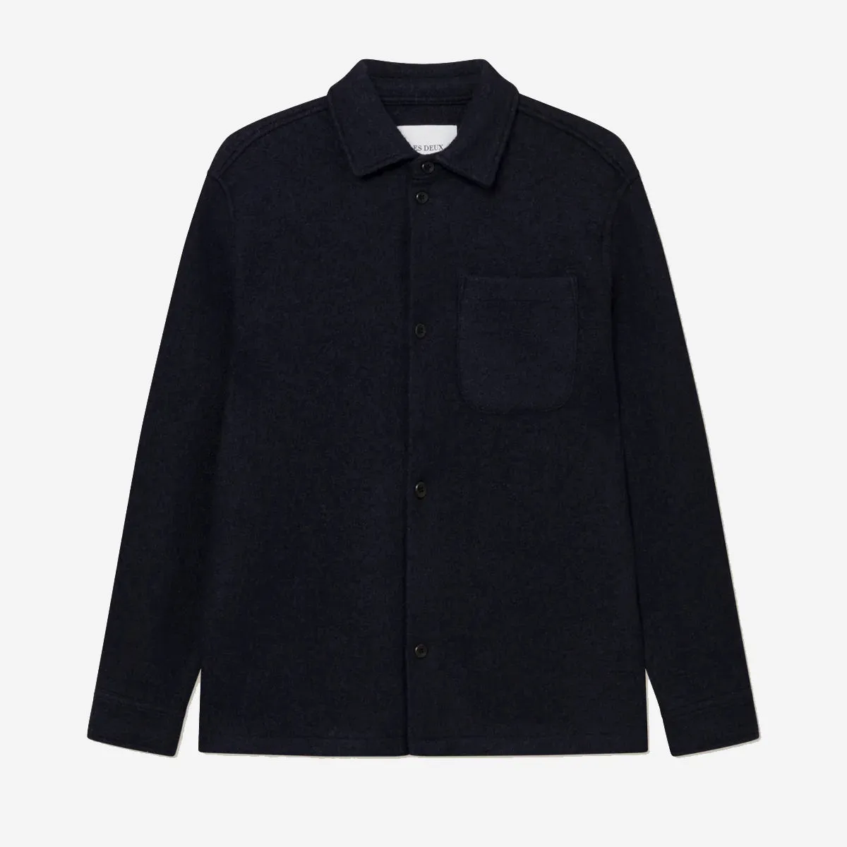 Kaleb Wool Bouclé Overshirt - Dark Navy