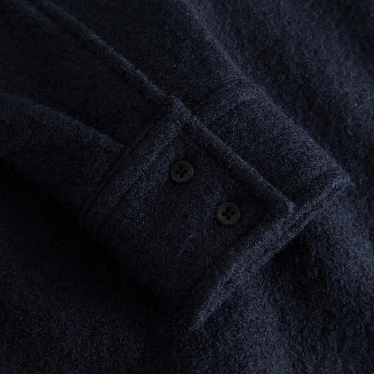 Kaleb Wool Bouclé Overshirt - Dark Navy