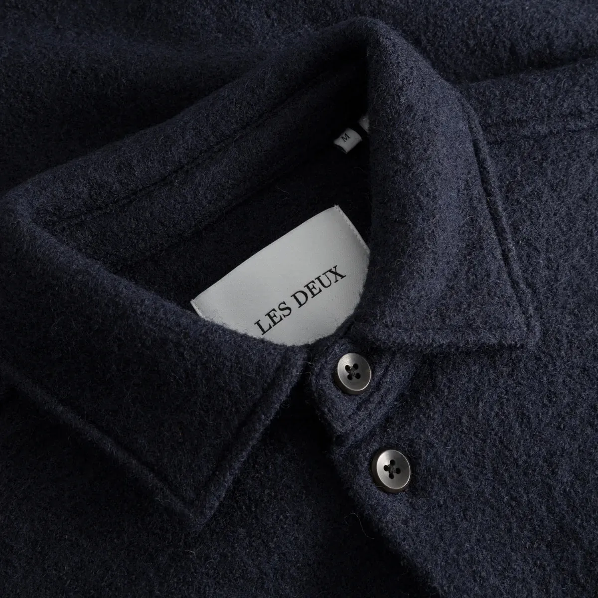 Kaleb Wool Bouclé Overshirt - Dark Navy