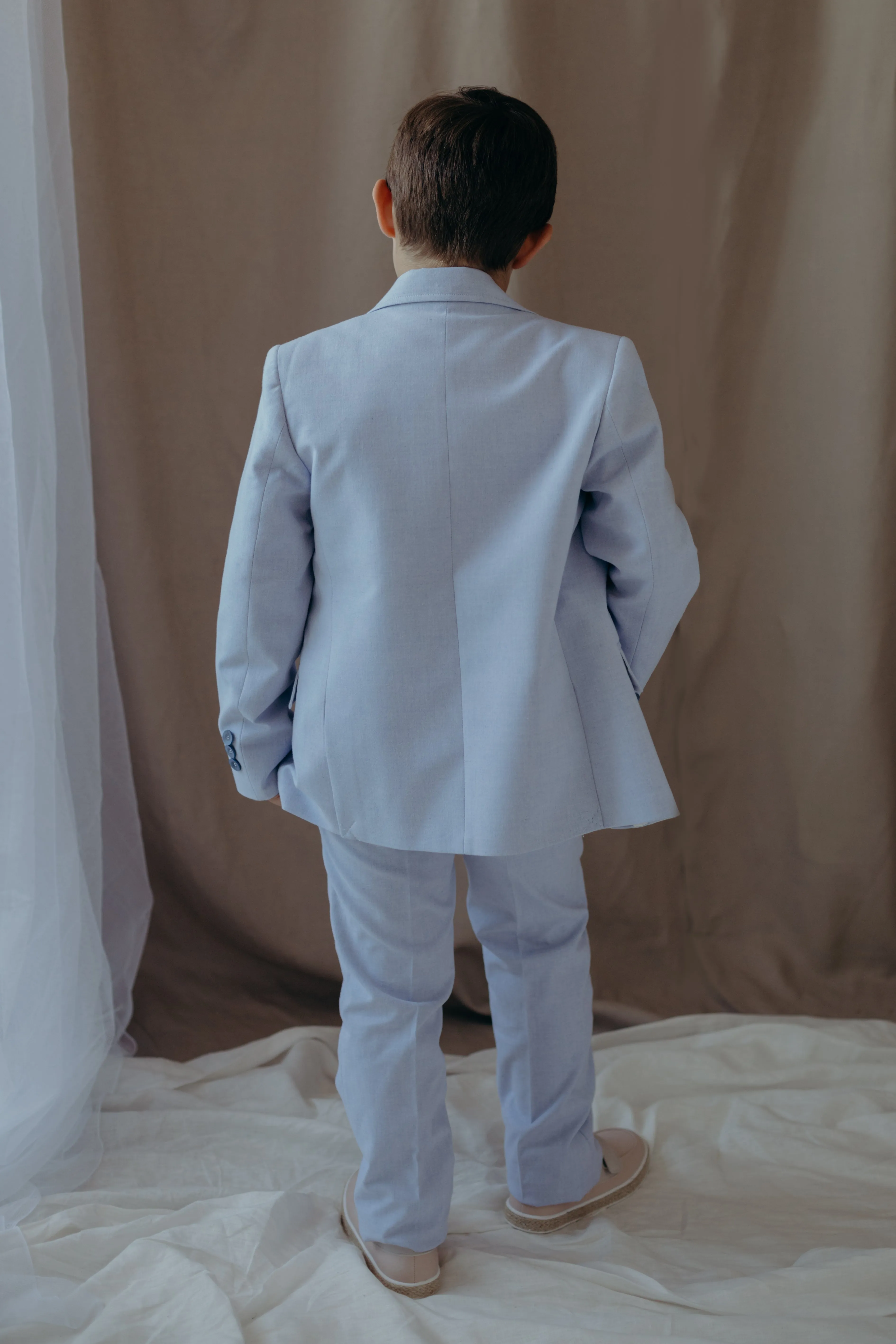 Linen Suit for Boys in Light Blue Color - First Communion and Special Events