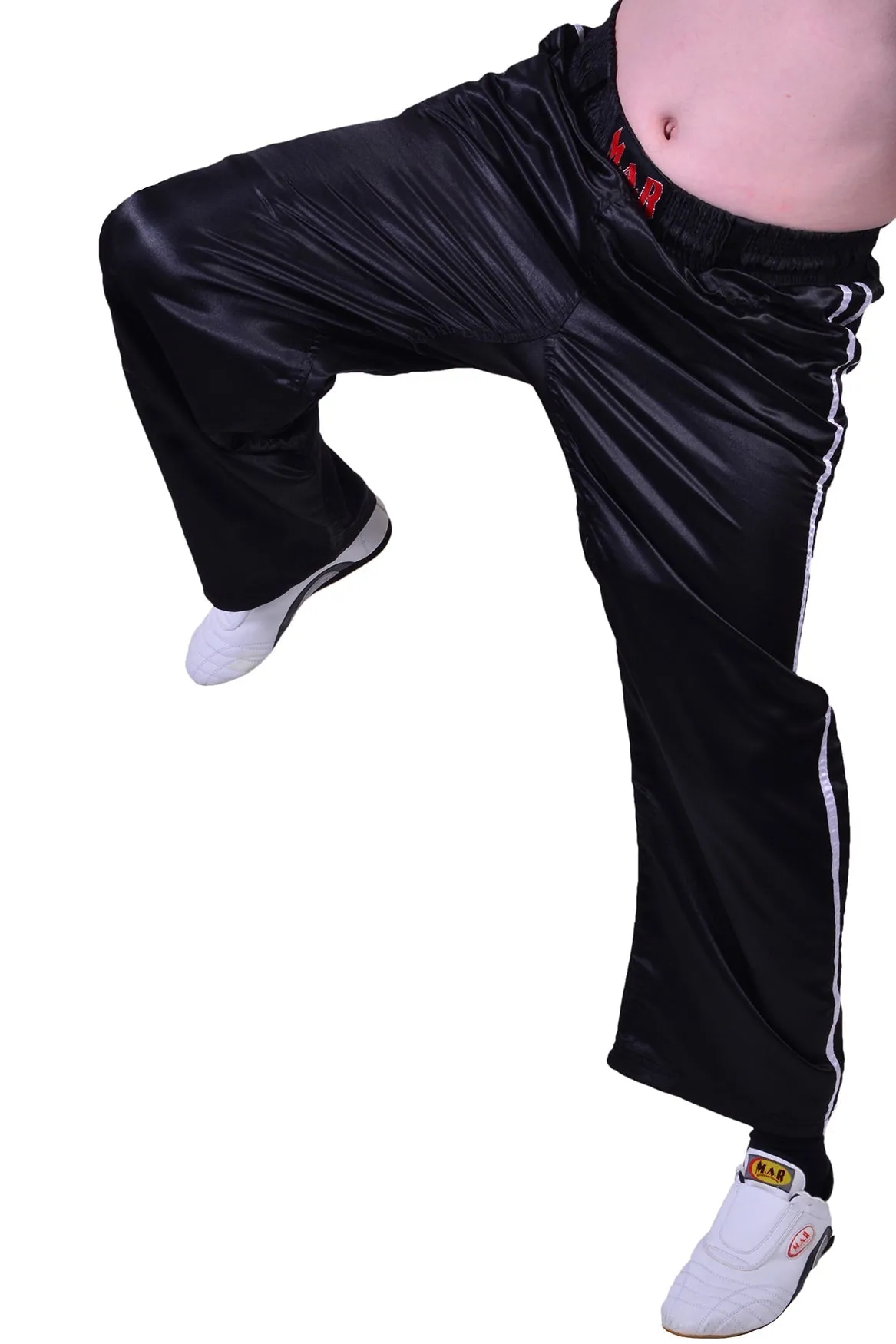 MAR-089A | Full Contact Black White Kickboxing & Freestyle Trousers